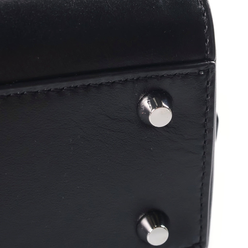 DIESEL(ディーゼル) 1DR DOME SHOULDER EW Dロゴ 型押し トップハンドル ドームレザーショルダーバッグ ブラック X10641 P8279