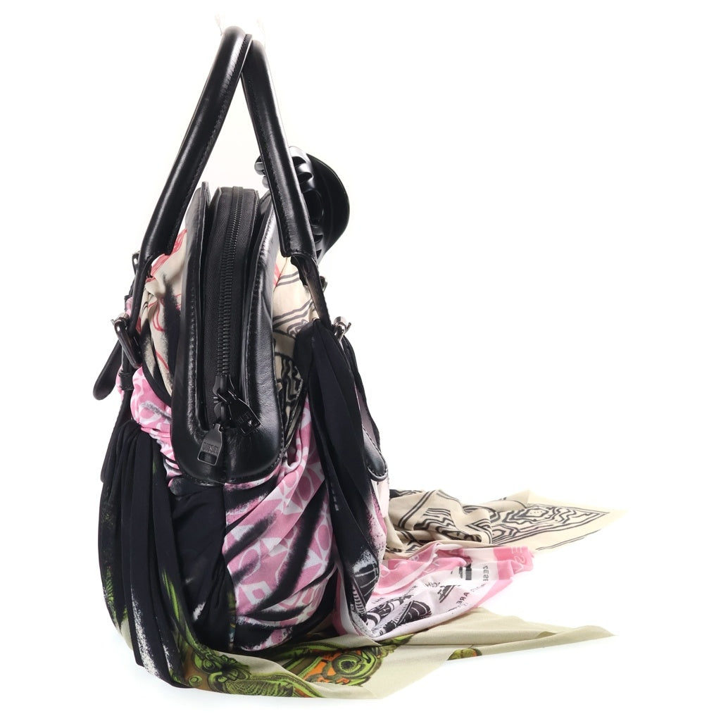 DIESEL(ディーゼル) TRASH-D BANDANA HANDBAG バンダナドッキング加工 トップハンドル レザーハンドバッグ マルチカラー