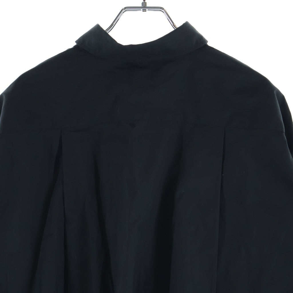 JOHN LAWRENCE SULLIVAN(ジョンローレンスサリバン) 24SS BROADCLOTH CROPPED SHIRT ブロード クロップド 長袖コットンシャツ レディース ブラック 3C007-0224-20