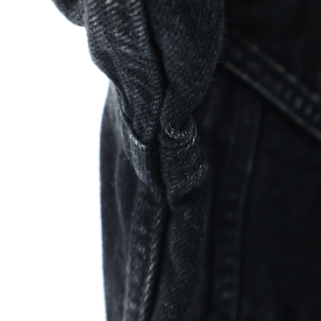 JOHN LAWRENCE SULLIVAN(ジョンローレンスサリバン) 23AW WASHED DENIM CUTTING JACKET ウォッシュド デニムカッティング クロップドジャケット レディース ブラック JLSW-50