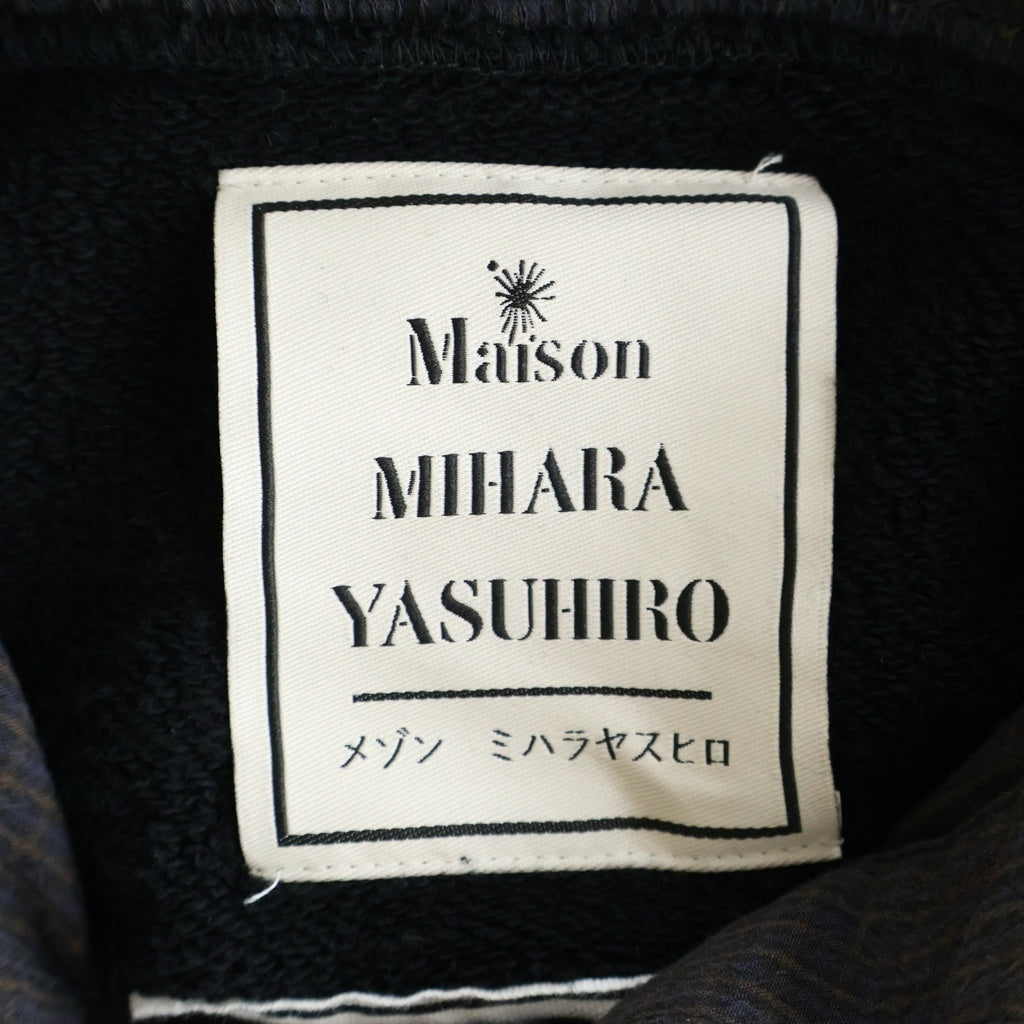 MAISON MIHARAYASUHIRO(メゾンミハラヤスヒロ) レイヤード ハーフジップ クロップド プルオーバー スウェット トレーナー レディース ブラック B14PO561