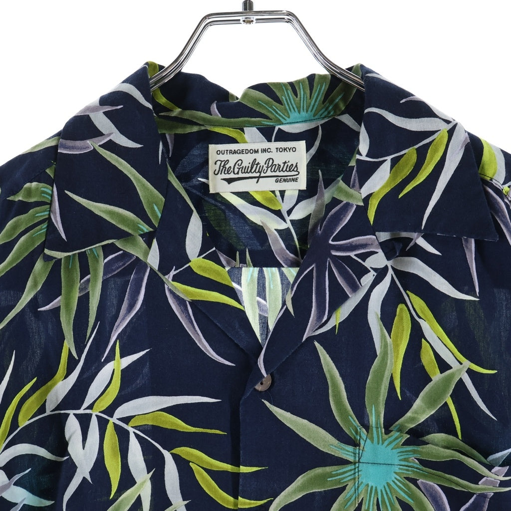 WACKO MARIA(ワコマリア) 17SS PRINTED FLOWER S/S HAWAIIAN SHIRT プリンテッド フラワー ハワイアン 花柄 半袖アロハシャツ ネイビー 17SS-WMS-HI02