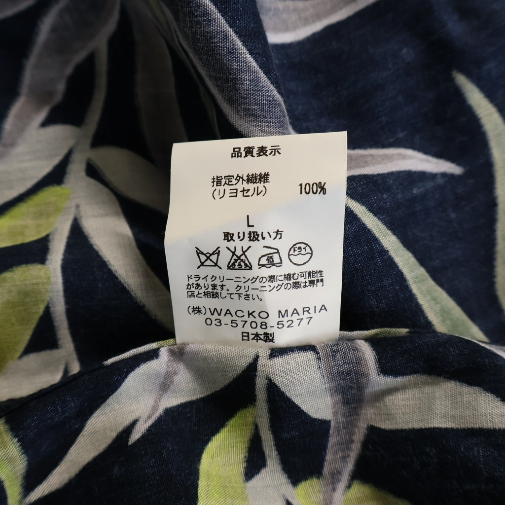 WACKO MARIA(ワコマリア) 17SS PRINTED FLOWER S/S HAWAIIAN SHIRT プリンテッド フラワー ハワイアン 花柄 半袖アロハシャツ ネイビー 17SS-WMS-HI02