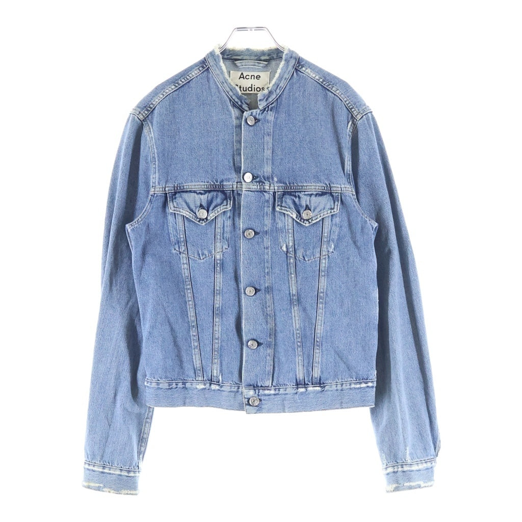 Acne Studios(アクネ ストゥディオズ) 16SS WHO IND FRAY フー フレイ ノーカラー デニムトラッカージャケット インディゴ