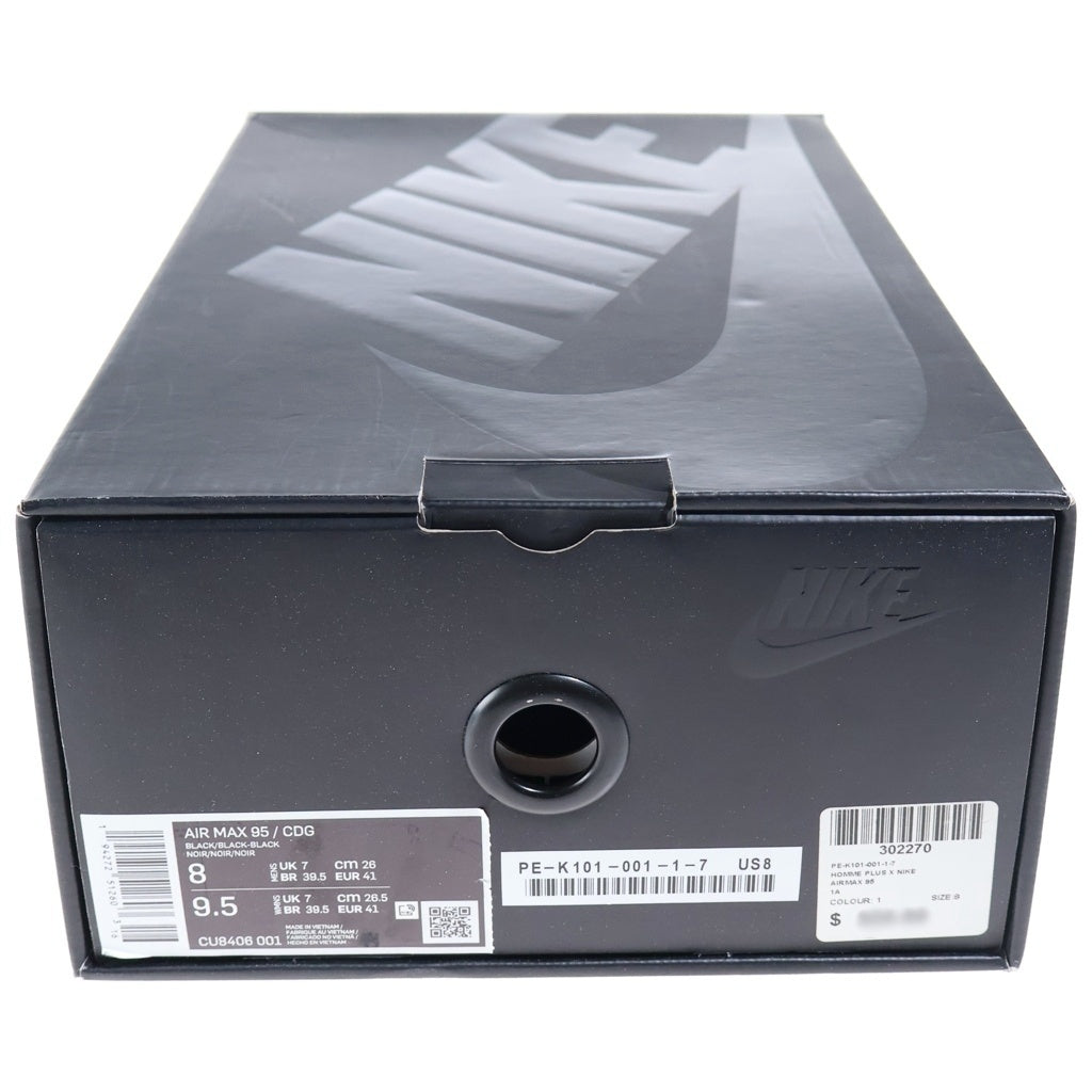 NIKE(ナイキ) ×COMME des GARCONS AIR MAX 95 コムデギャルソン エアマックス スウェードトゥ ローカットスニーカー ブラック US8/26cm CU8406-001