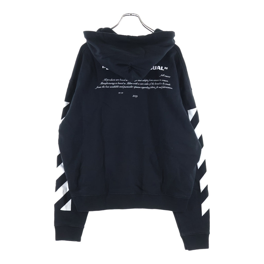 OFF-WHITE(オフホワイト) 18AW Diagonal Bernini Over Hoodie ダイアゴナル ベルニーニ 両面プリント スウェット プルオーバーパーカー フーディー ブラック OMBB037F18192011