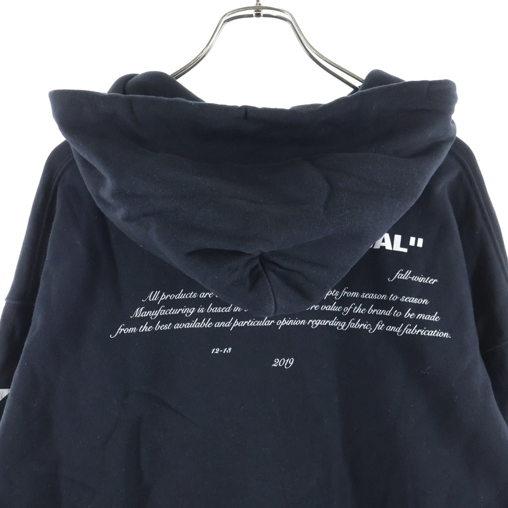 OFF-WHITE(オフホワイト) 18AW Diagonal Bernini Over Hoodie ダイアゴナル ベルニーニ 両面プリント スウェット プルオーバーパーカー フーディー ブラック OMBB037F18192011