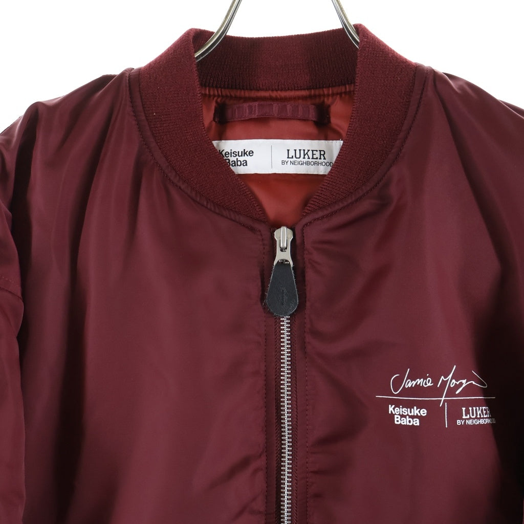 LUKER BY NEIGHBORHOOD(ルーカーバイネイバーフッド) 25SS ×KEISUKE BABA FEAT. JAMIE MORGAN MA-1 FLIGHT JACKET フライトジャケット ジップアップブルゾン 251SZLK-JKM01S