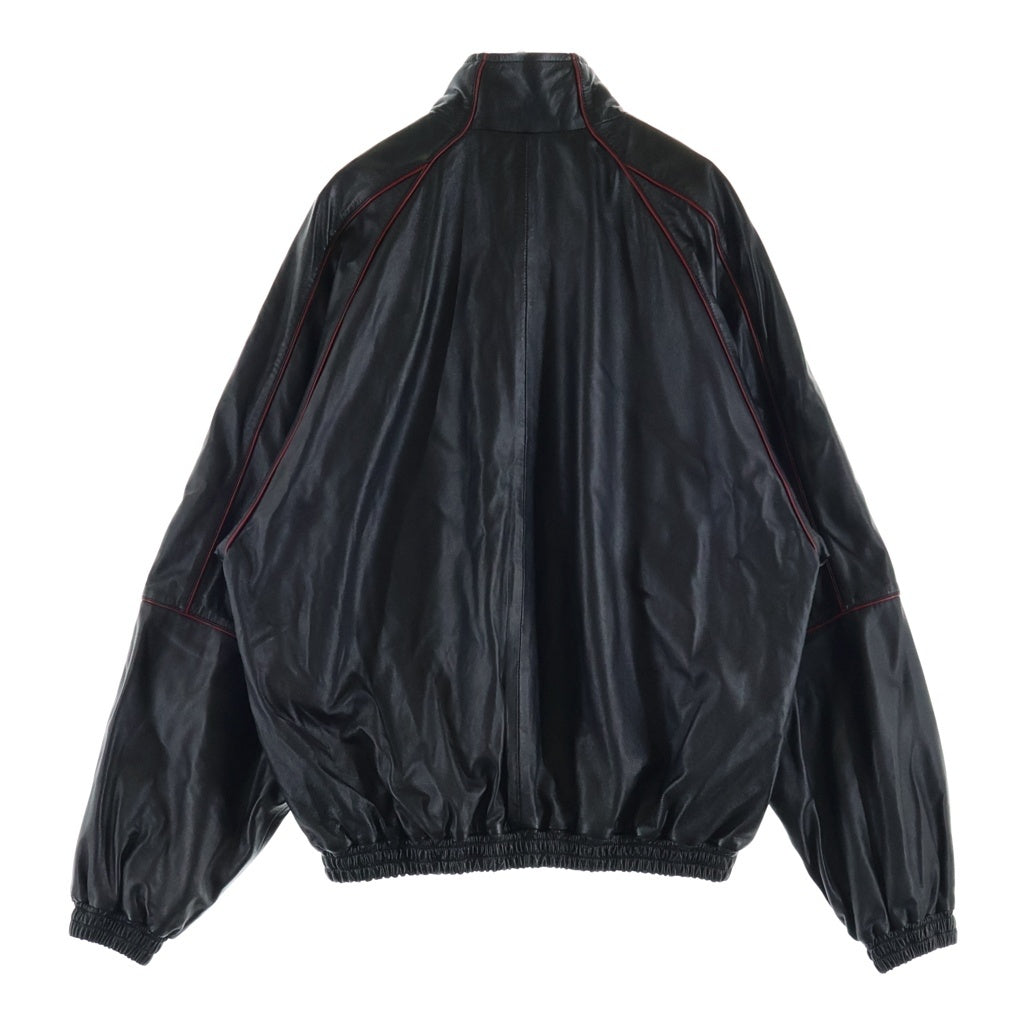 BALENCIAGA(バレンシアガ) 26SS TRACKSUIT JACKET シャイニーラムスキン トラックジャケット ジップアップブルゾン ブラック 869734 TUS02
