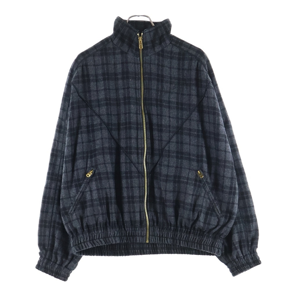 WILLY CHAVARRIA(ウィリーチャバリア) RUFF RIDER JACKET ラフライダー チェック柄 ジップアップウールブルゾン グレー/ブラック