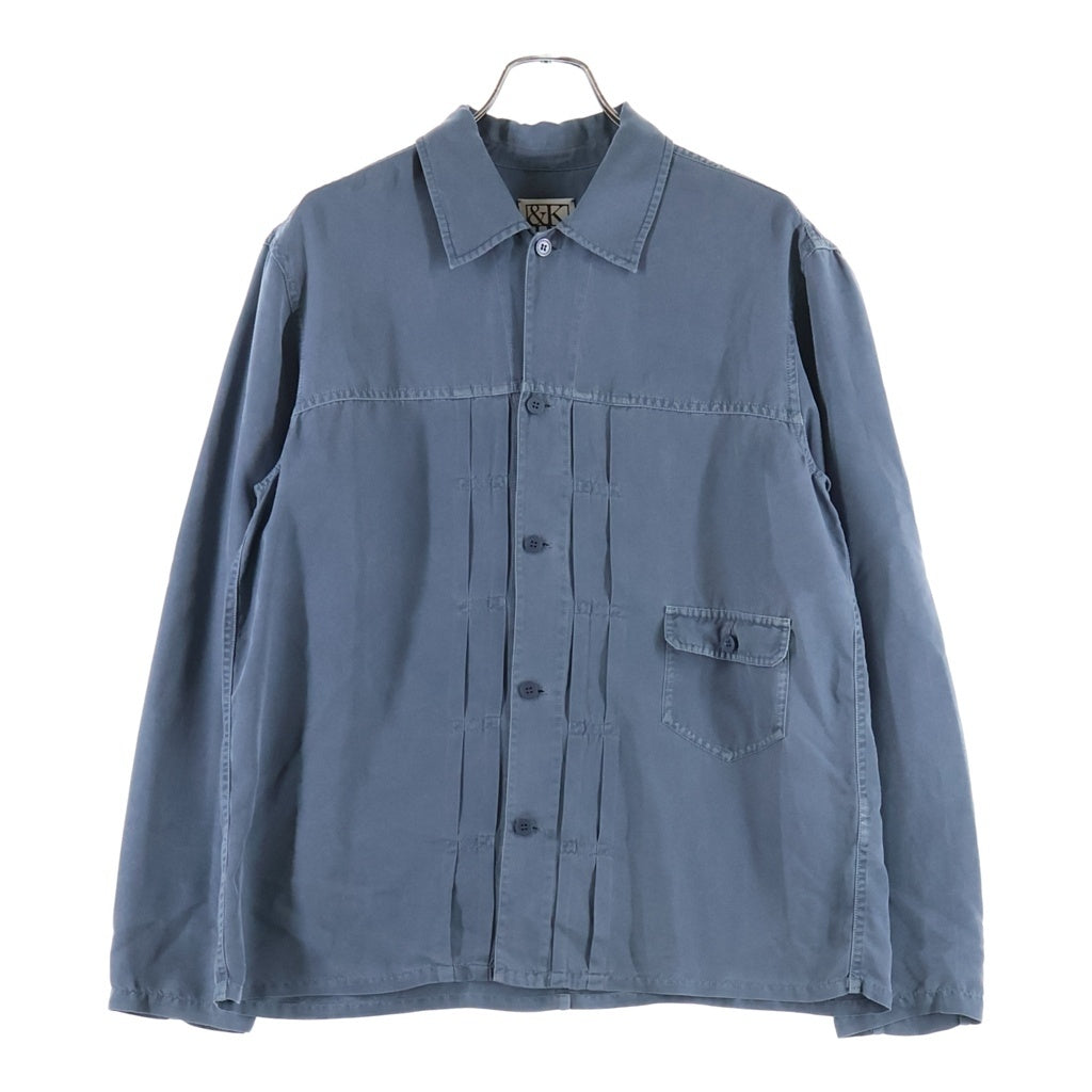 KITH(キス) 26SS &KIN GARMENT DYED SILK YARDLEY SHIRT ガーメントダイ ヤードレー シルクシャツジャケット ブルー KHM034899