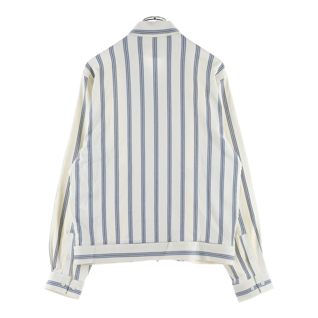 KITH(キス) 26SS TEXTURED STRIPE CONNOR BLOUSON JACKET ストライプ柄 レーヨン混 コナーブルゾンジャケット ホワイト/ブルー KHM011272