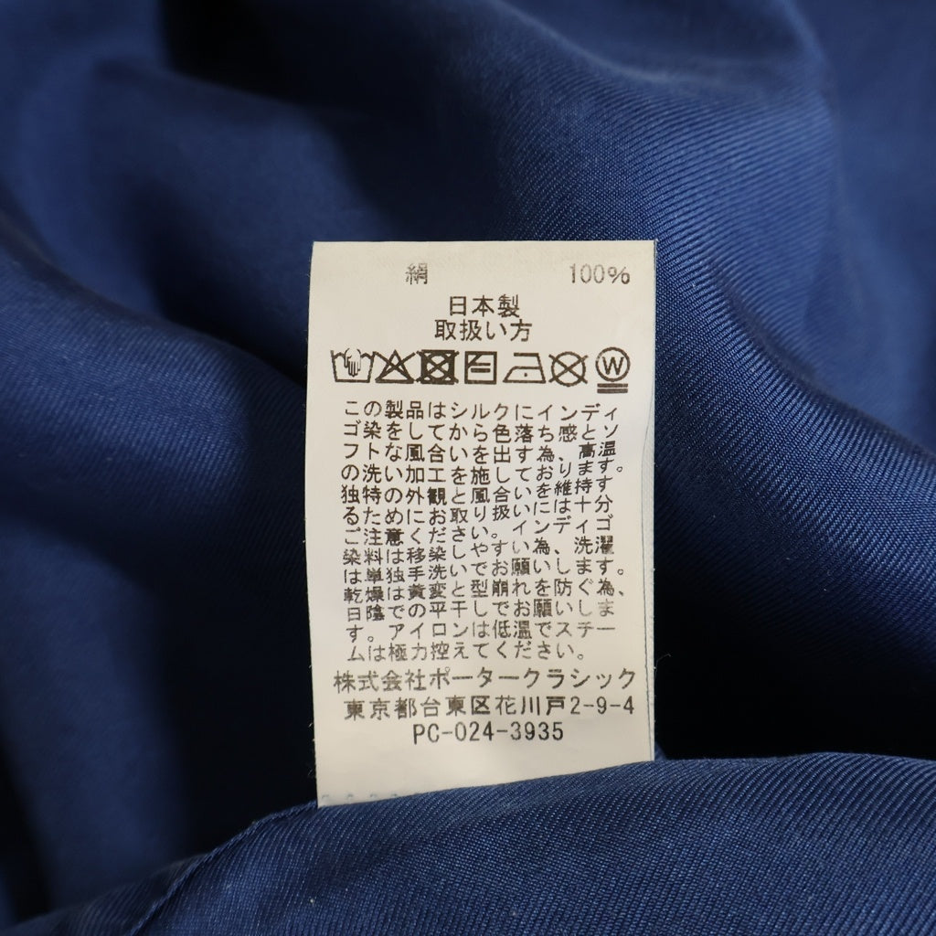 Porter Classic(ポータークラシック) H/W INDIGO SILK LONG SHIRT 藍染 長袖シルクシャツ ブルー PC-024-3935