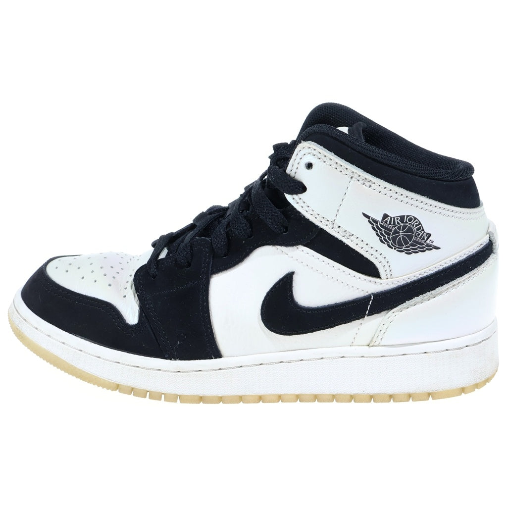 NIKE(ナイキ) GS AIR JORDAN 1 MID エアジョーダン1 ミッドカットスニーカー レディース ホワイト/ブラック DN4321-100