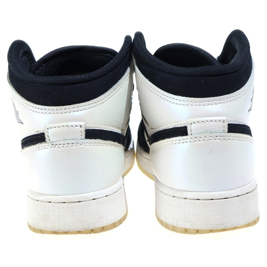 NIKE(ナイキ) GS AIR JORDAN 1 MID エアジョーダン1 ミッドカットスニーカー レディース ホワイト/ブラック DN4321-100