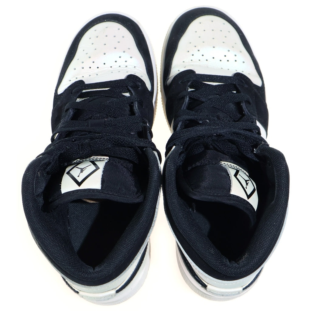 NIKE(ナイキ) GS AIR JORDAN 1 MID エアジョーダン1 ミッドカットスニーカー レディース ホワイト/ブラック DN4321-100