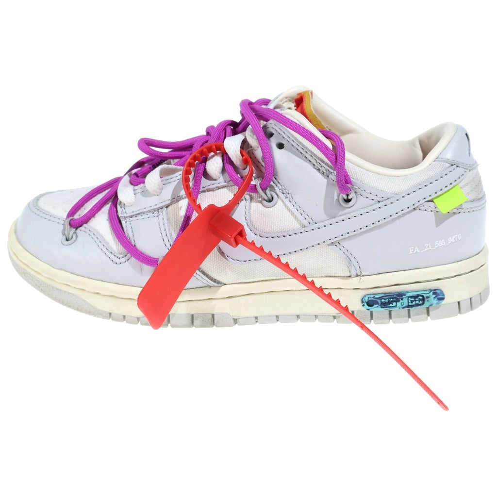 NIKE(ナイキ) ×OFF WHITE DUNK LOW 1 of 50 Lot.45 オフホワイト ダンク ローカットスニーカー レディース ホワイト DM1602-101