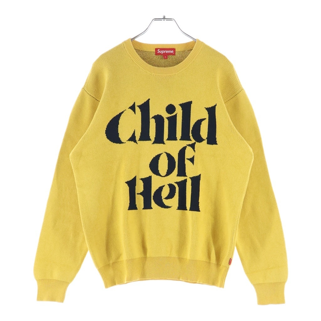 SUPREME(シュプリーム) 15AW Child of Hell Sweater チルドオブヘル フロントデザイン クルーネックニットセーター イエロー