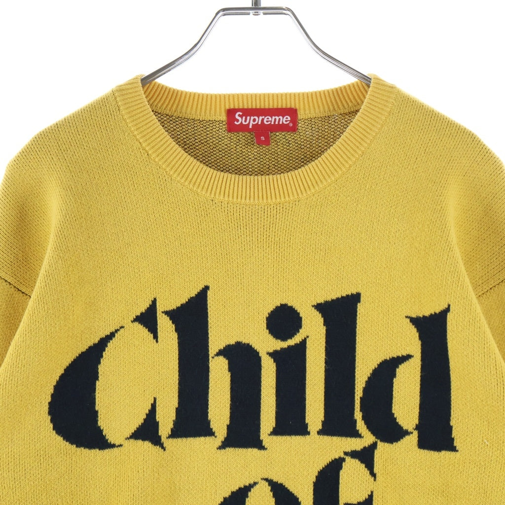 SUPREME(シュプリーム) 15AW Child of Hell Sweater チルドオブヘル フロントデザイン クルーネックニットセーター イエロー