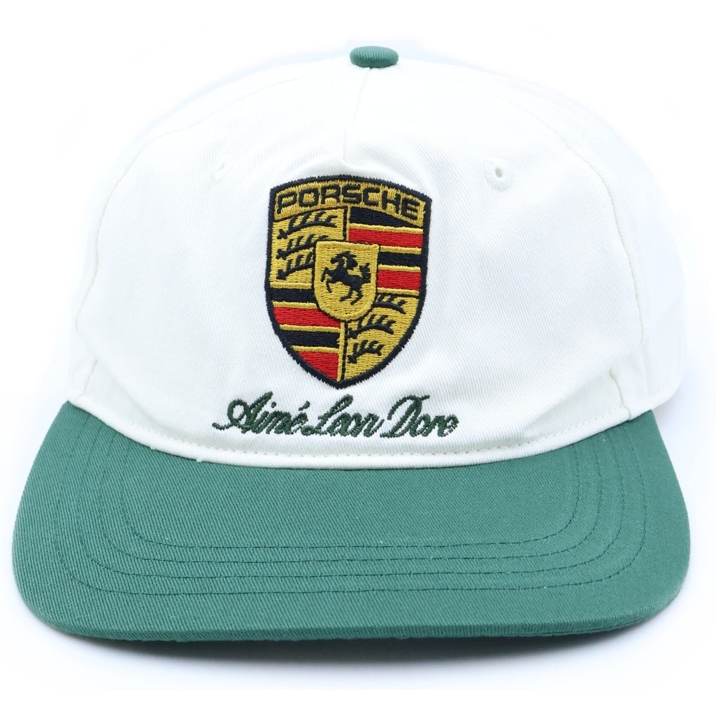 Aime Leon Dore(エメレオンドレ) 25AW ×PORSCHE COLOR BLOCK LOGO HAT ポルシェ カラーブロック ロゴキャップ 帽子 ホワイト/グリーン