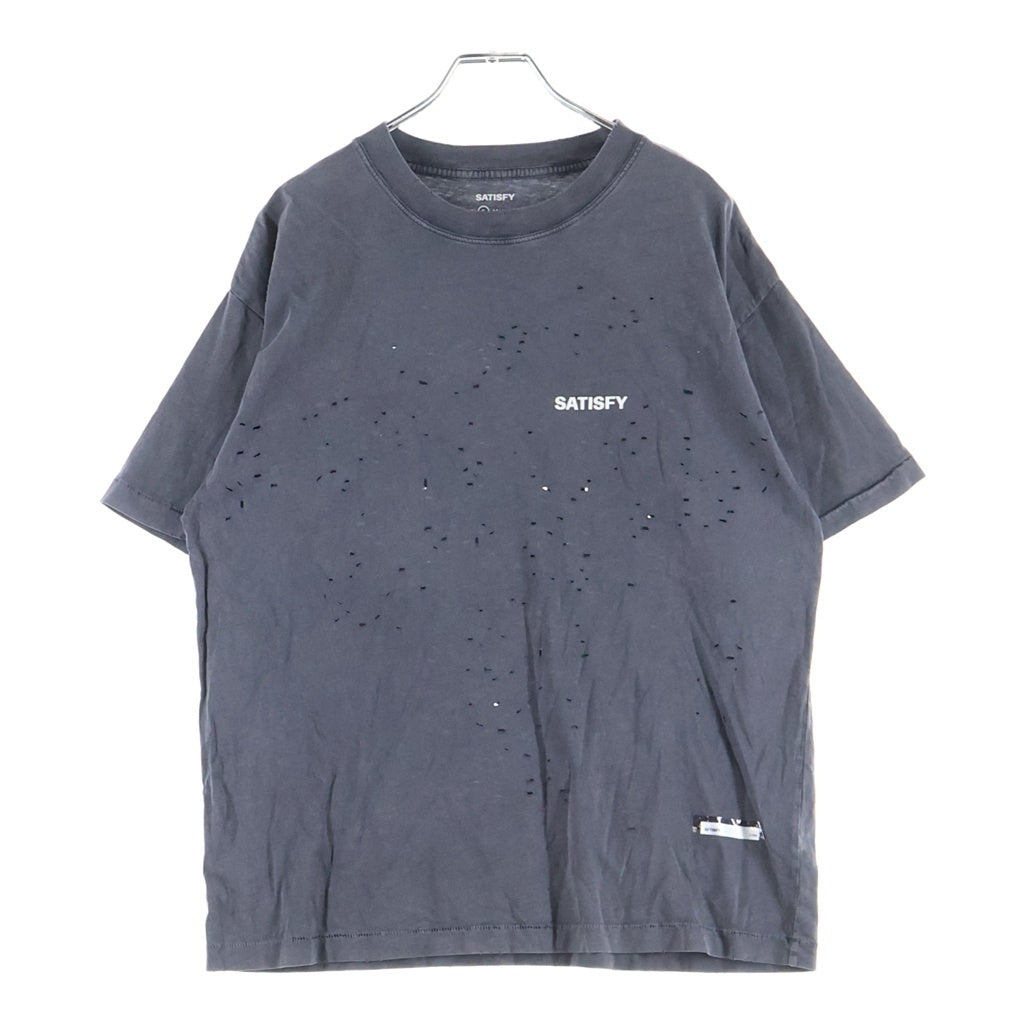 SATISFY(サティスファイ) MOTHTECH T-SHIRTS モステック フロントプリントTシャツ 半袖クルーネックカットソー グレー 11006-00A02