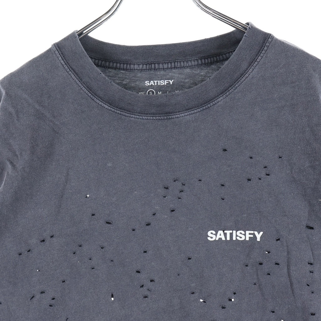 SATISFY(サティスファイ) MOTHTECH T-SHIRTS モステック フロントプリントTシャツ 半袖クルーネックカットソー グレー 11006-00A02