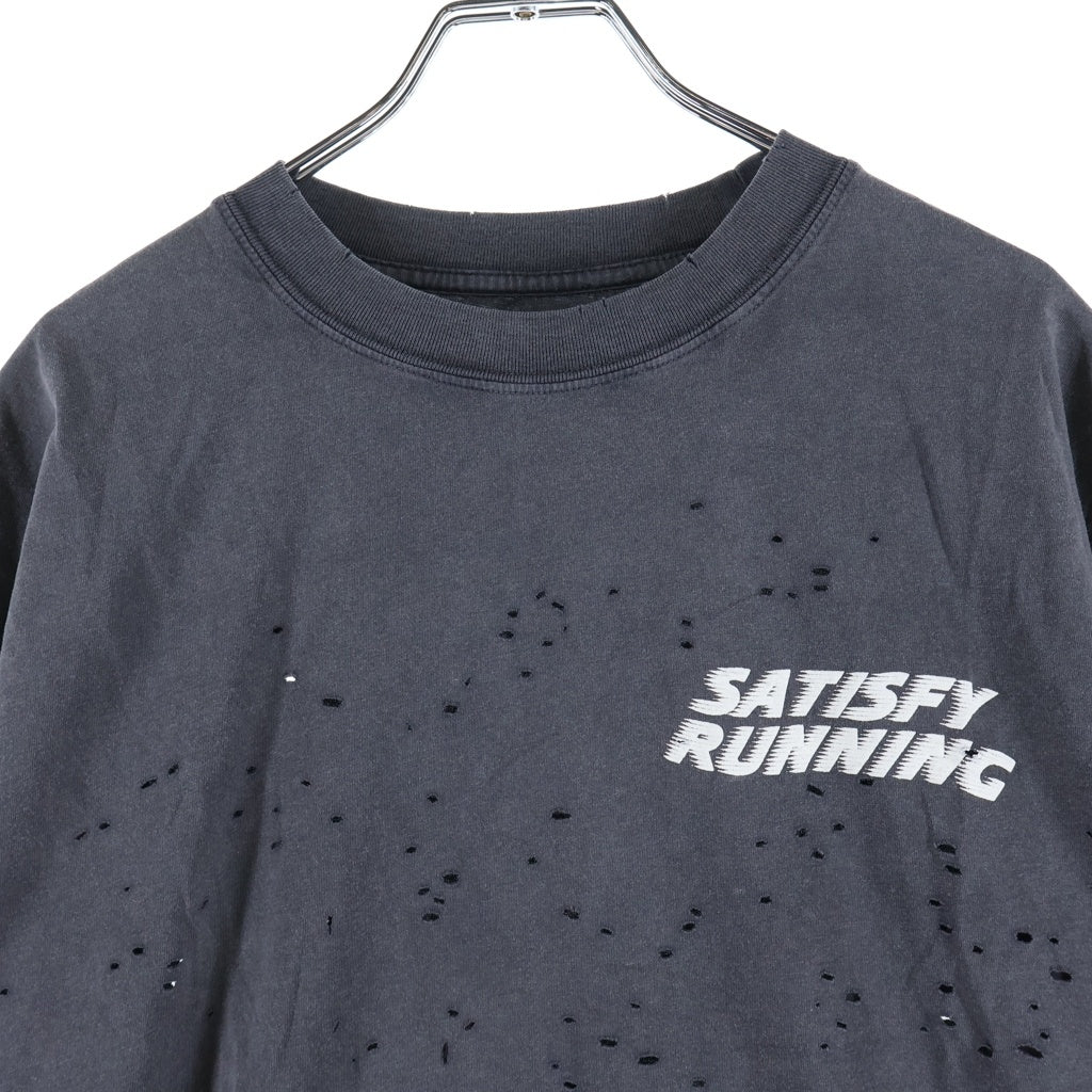 SATISFY(サティスファイ) MOTHTECH T-SHIRTS モステック フロントプリントTシャツ 半袖クルーネックカットソー グレー 11006-00A02