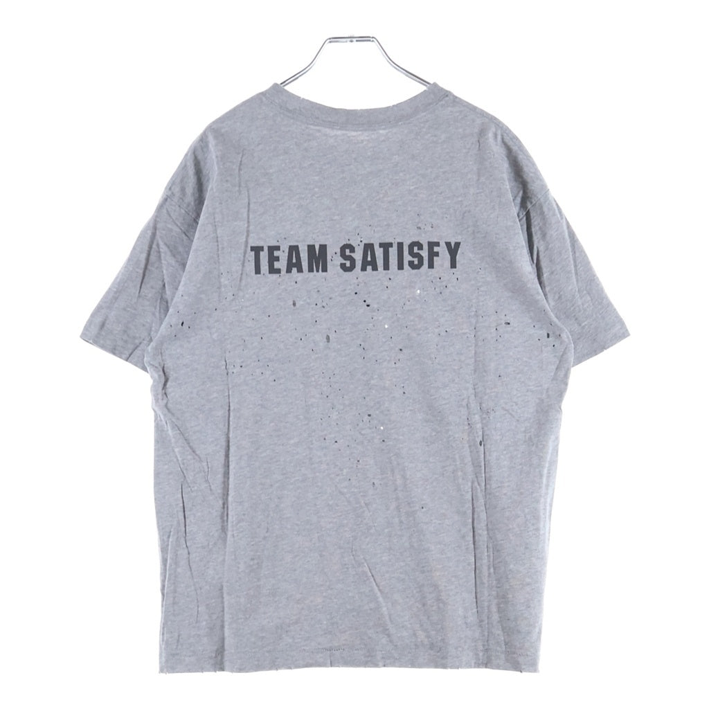 SATISFY(サティスファイ) LSD フロントプリントTシャツ 半袖クルーネックカットソー グレー 11006-81006