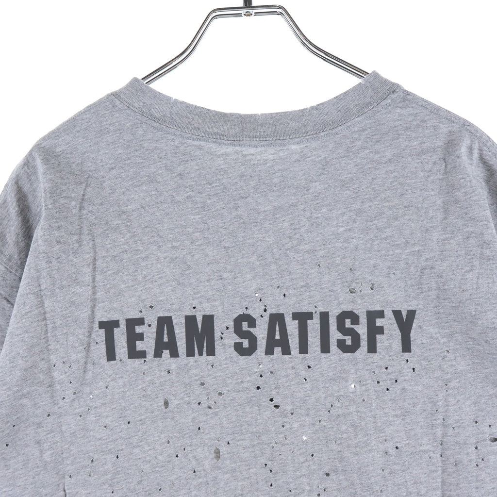 SATISFY(サティスファイ) LSD フロントプリントTシャツ 半袖クルーネックカットソー グレー 11006-81006