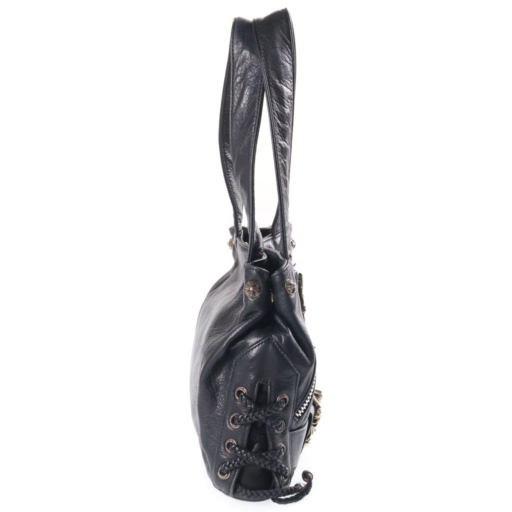 CHROME HEARTS(クロムハーツ) JJ DEAN SMALL JJディーン スモール レザーライダース ハンドバッグ ブラック/シルバー レディース