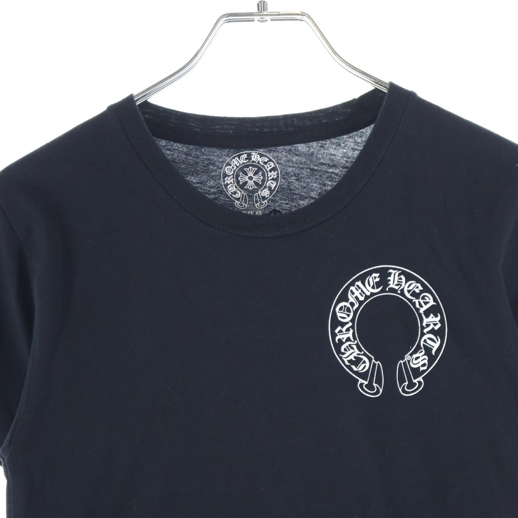 CHROME HEARTS(クロムハーツ) W CH PLUS HORSESHOE S/S TEE バックCHプラスライン ホースシュー クルーネック 半袖Tシャツ カットソー ブラック レディース