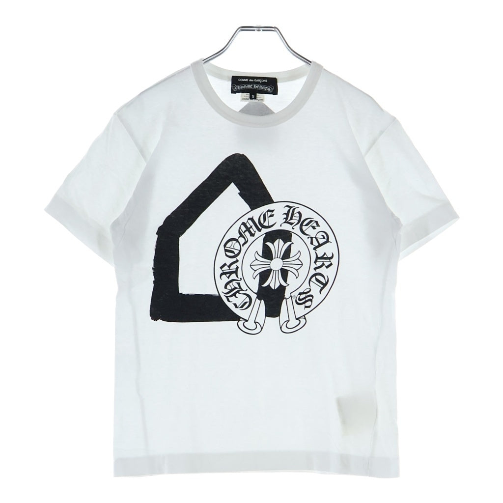 CHROME HEARTS(クロムハーツ) ×COMME des GARCONS ×DOVER STREET MARKET コムデギャルソン ドーバーストリートマーケット ホースシュープリント クルーネック 半袖Tシャツ カットソー ホワイト