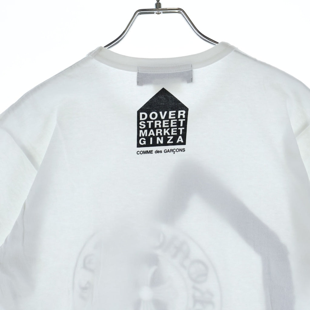 CHROME HEARTS(クロムハーツ) ×COMME des GARCONS ×DOVER STREET MARKET コムデギャルソン ドーバーストリートマーケット ホースシュープリント クルーネック 半袖Tシャツ カットソー ホワイト