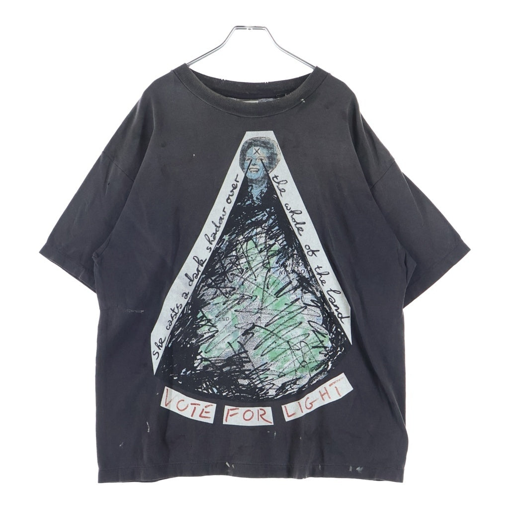 SAINT MICHAEL(セントマイケル) ×JAMIE REID JR SS T-SHIRT/VOTE F LIGHT ジェイミーリード グラフィティプリント クルーネック半袖Tシャツ カットソー ブラック SM-MK8-0000-C01