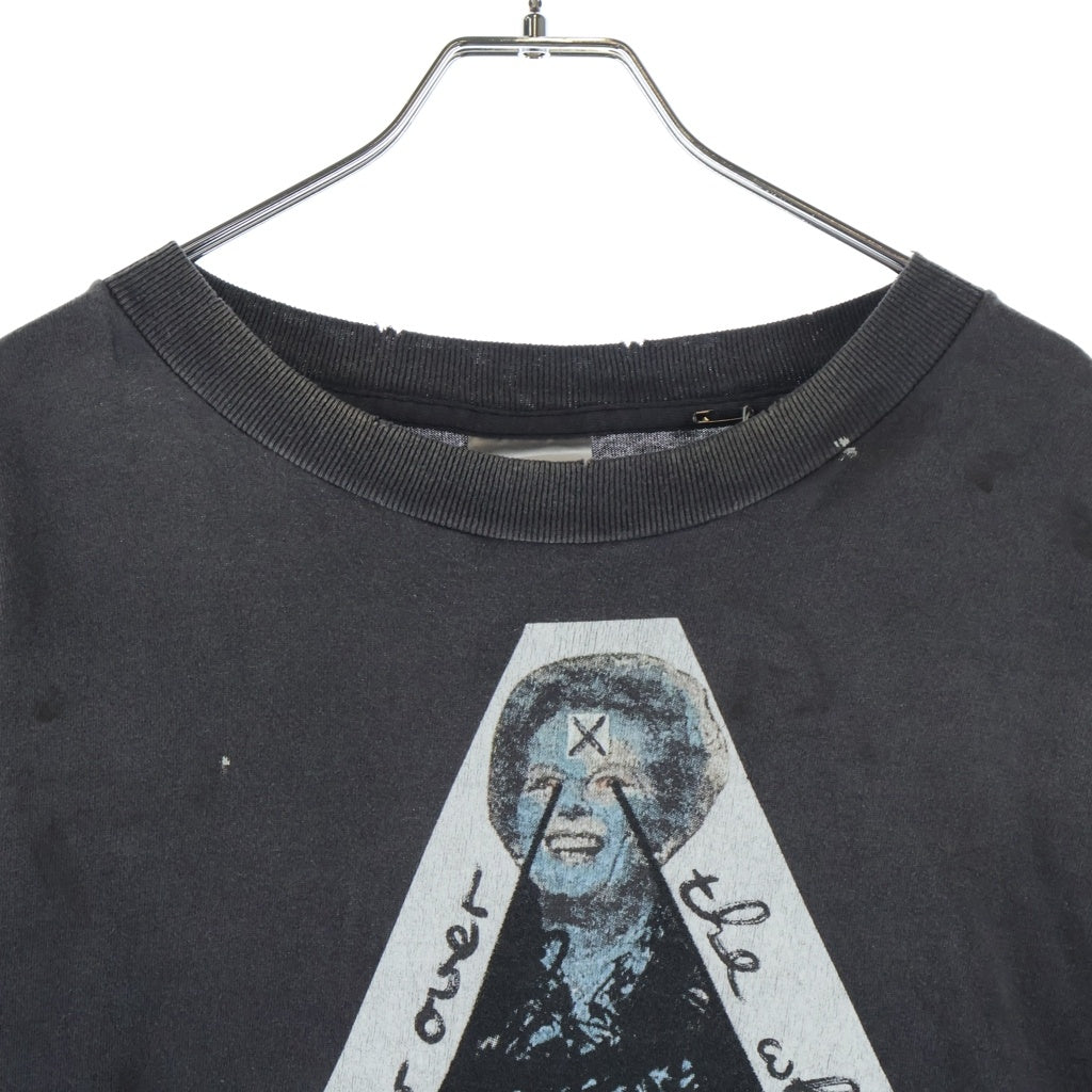 SAINT MICHAEL(セントマイケル) ×JAMIE REID JR SS T-SHIRT/VOTE F LIGHT ジェイミーリード グラフィティプリント クルーネック半袖Tシャツ カットソー ブラック SM-MK8-0000-C01