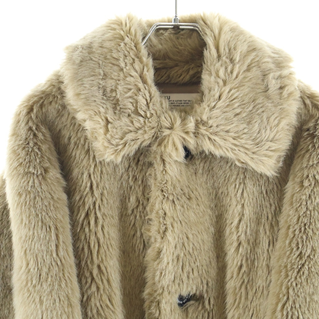 DAIRIKU(ダイリク) Vinyl Patch Fur Coat ビニールパッチ ファーコート ジャケット ブラウン 19AW O-3