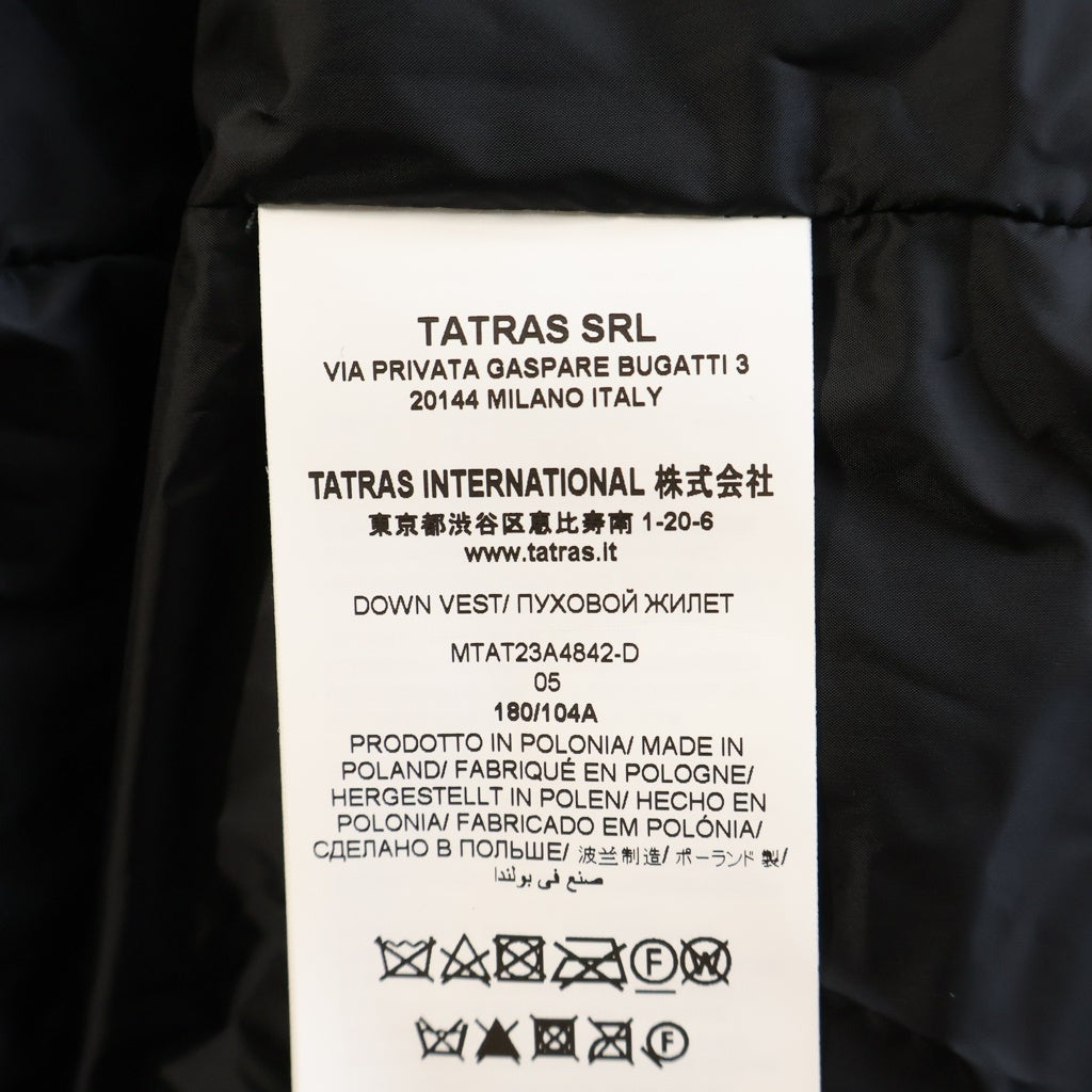 TATRAS(タトラス) 23AW POSEIDONE ポセイドーネ ジップアップフーデッド ダウンベスト ブラック MTAT23A4842-D