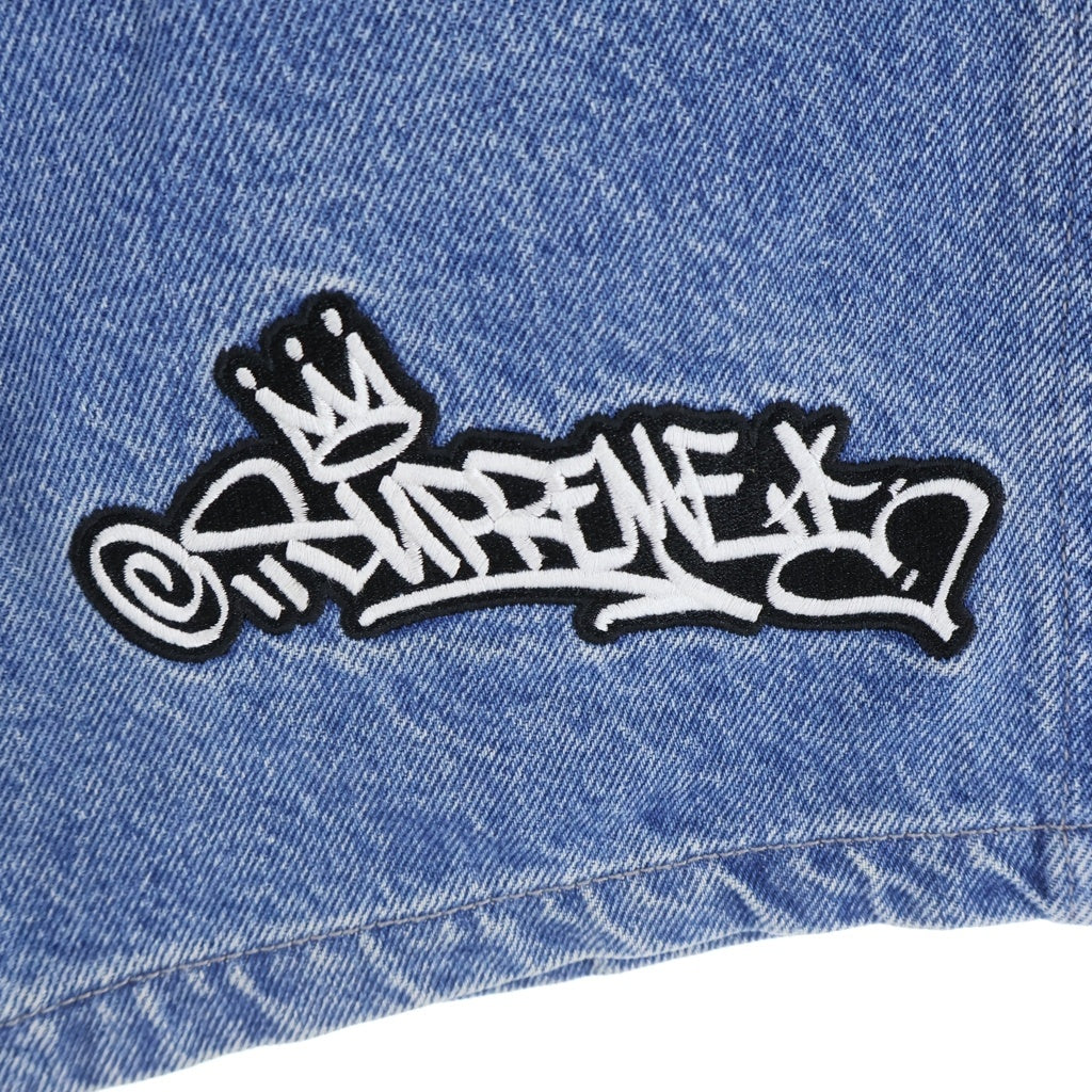 SUPREME(シュプリーム) 21SS Handstyle Denim Painter Short 5ポケット ペイントデザイン ロゴエンブロイダリー デニムハーフパンツ インディゴ