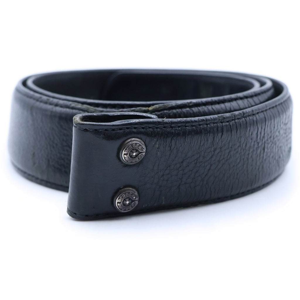 CHROME HEARTS(クロムハーツ) 1.5 STRAP LEATHER BELT ホースシューリベット レザーベルトストラップ ブラック