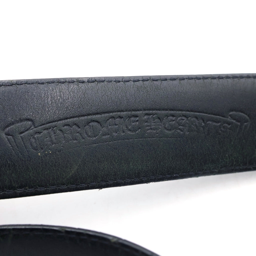 CHROME HEARTS(クロムハーツ) 1.5 STRAP LEATHER BELT ホースシューリベット レザーベルトストラップ ブラック
