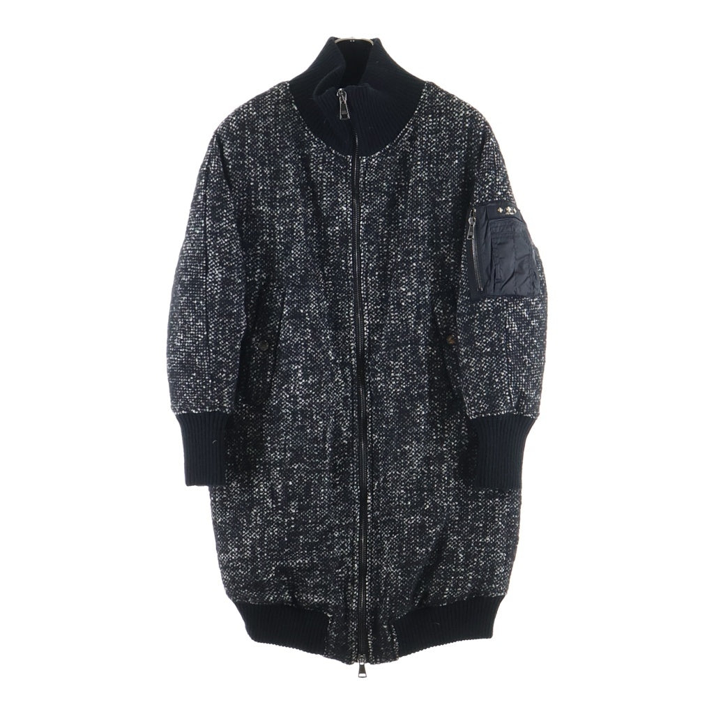 TATRAS(タトラス) 19AW CANAZEI ナイロン混 ウール ジップアップロングダウンブルゾン レディース ホワイト/ブラック LTA19A4699