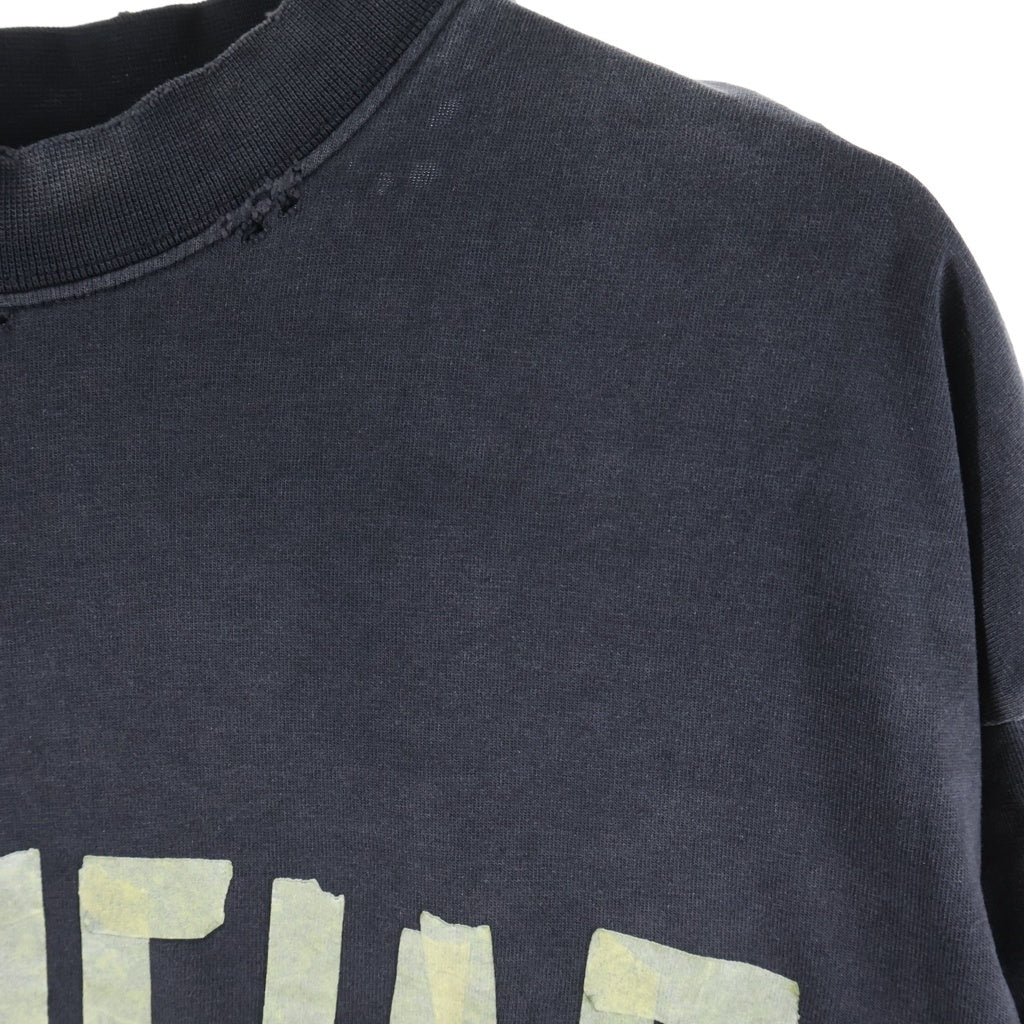 BALENCIAGA(バレンシアガ) 23SS TAPE TYPE T-SHIRT テープ タイプ フロントロゴ プリントTシャツ 半袖クルーネックカットソー ブラック 739784 TOVA9