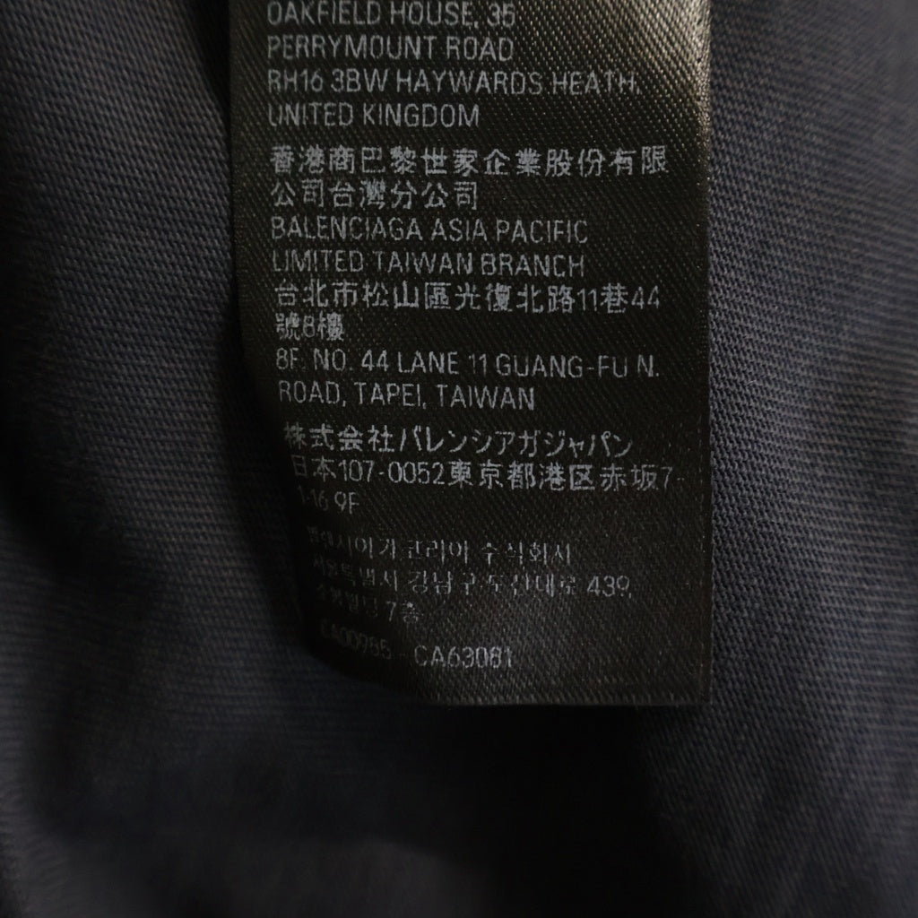 BALENCIAGA(バレンシアガ) 23SS TAPE TYPE T-SHIRT テープ タイプ フロントロゴ プリントTシャツ 半袖クルーネックカットソー ブラック 739784 TOVA9