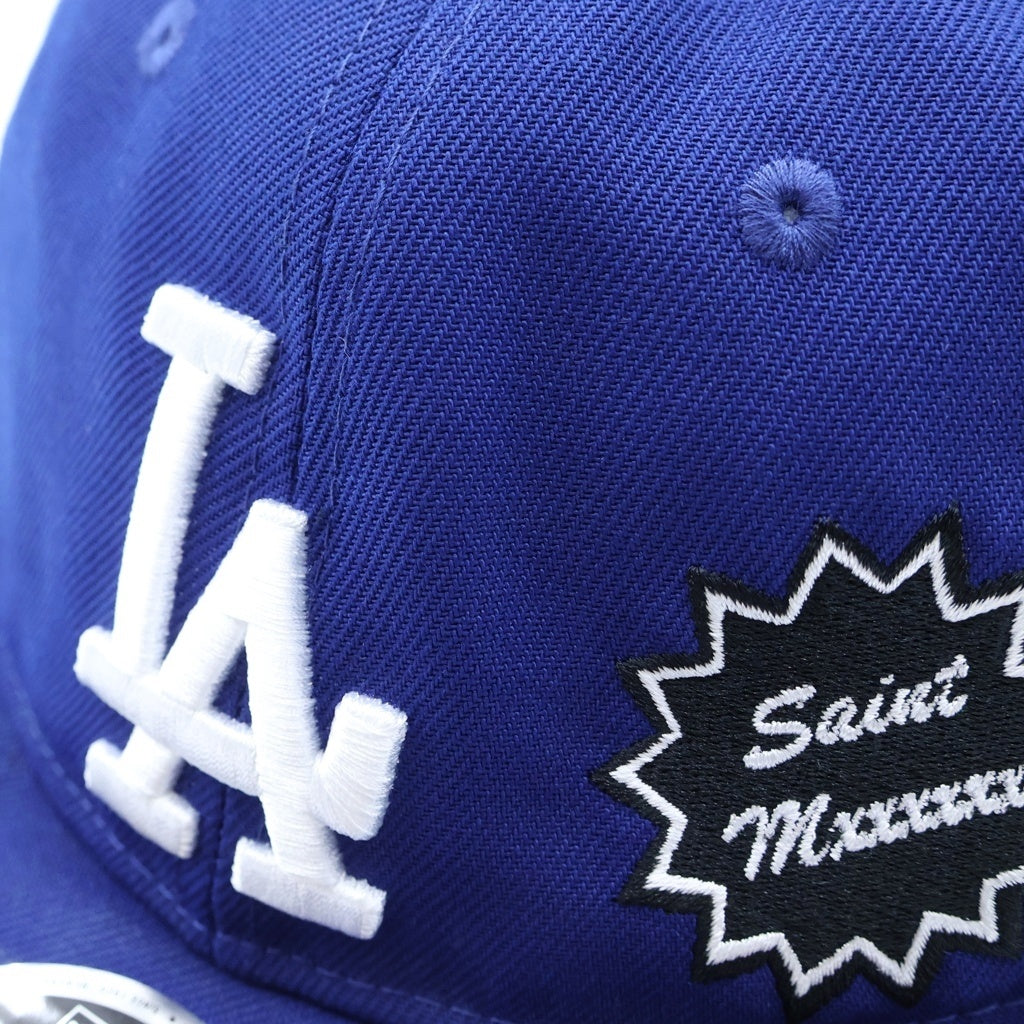 SAINT MICHAEL(セントマイケル) 25SS ×NEW ERA NE_CAP ニューエラ ロサンゼルスドジャース コットンベースボールキャップ 帽子 ブルー SM-HR8-GIFT-C46