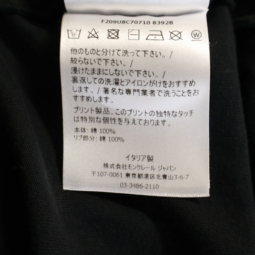 MONCLER GENIUS(モンクレール ジーニアス) ×FRAGMENT MAGLIA T-SHIRT フラグメント フロントロゴプリントTシャツ 半袖クルーネックカットソー ブラック F209U8C70710 8392B