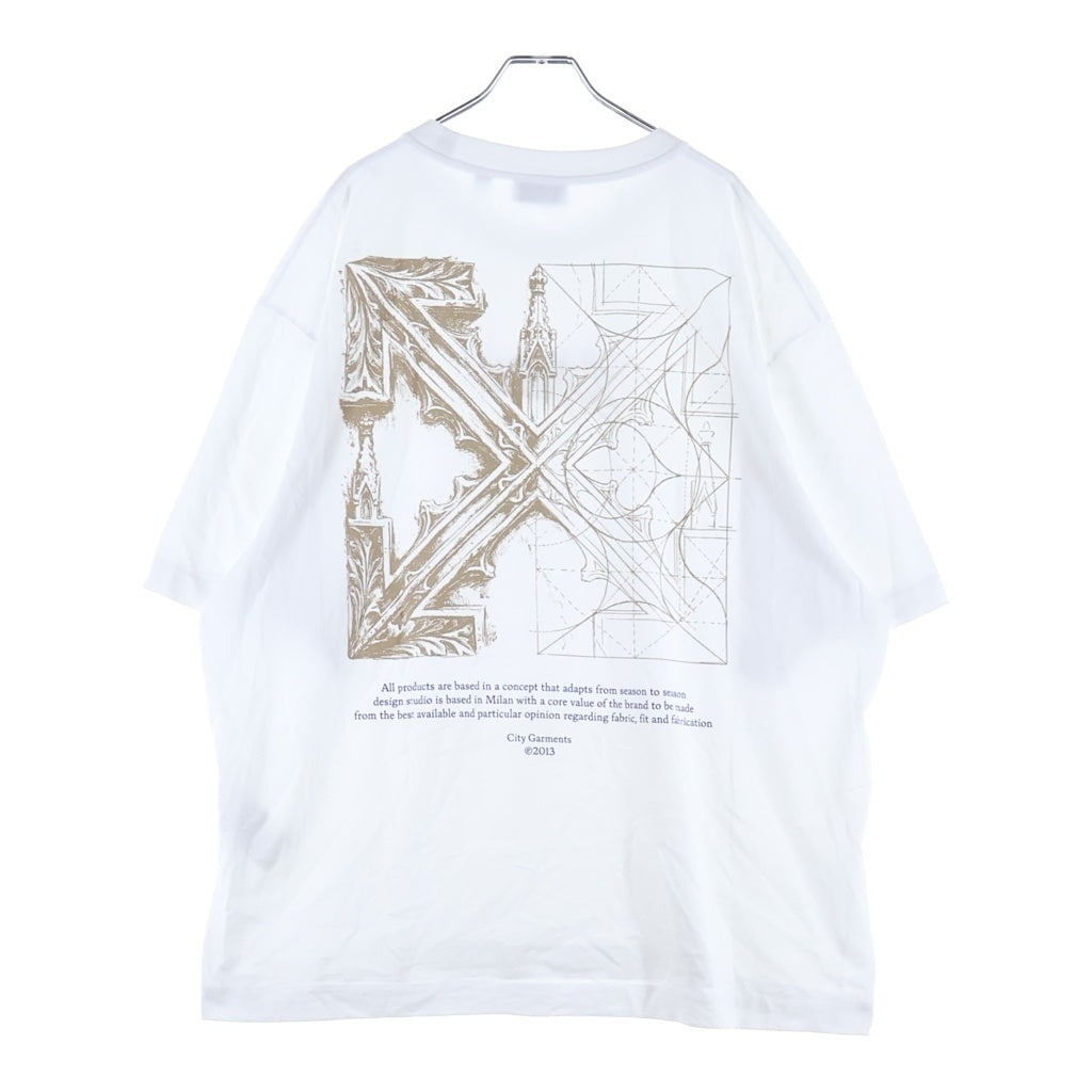OFF-WHITE(オフホワイト) 26SS MILANO CITY GARMENTS SKATE T-SHIRT ミラノ フロントロゴ バックグラフィックプリントTシャツ 半袖クルーネックカットソー ホワイト 44MAA120S26J01G000