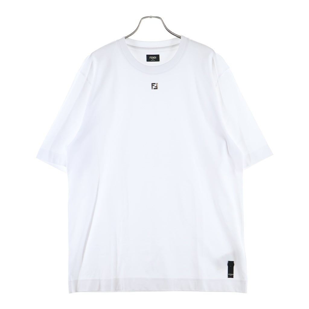 FENDI(フェンディ) 25SS METAL FF COTTON T-SHIRTS FFメタルロゴTシャツ 半袖クルーネックカットソー ホワイト FY0936 ARYY