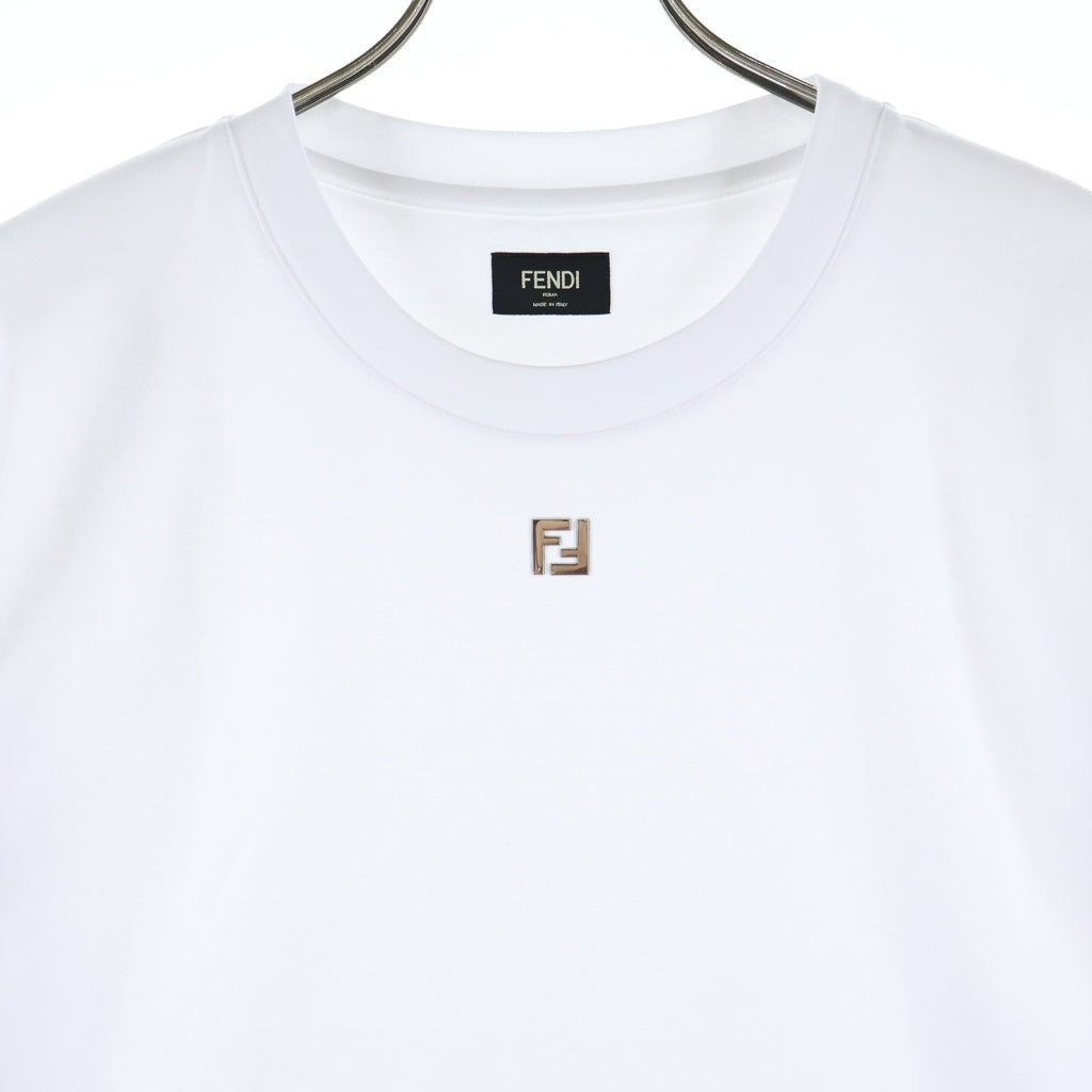 FENDI(フェンディ) 25SS METAL FF COTTON T-SHIRTS FFメタルロゴTシャツ 半袖クルーネックカットソー ホワイト FY0936 ARYY