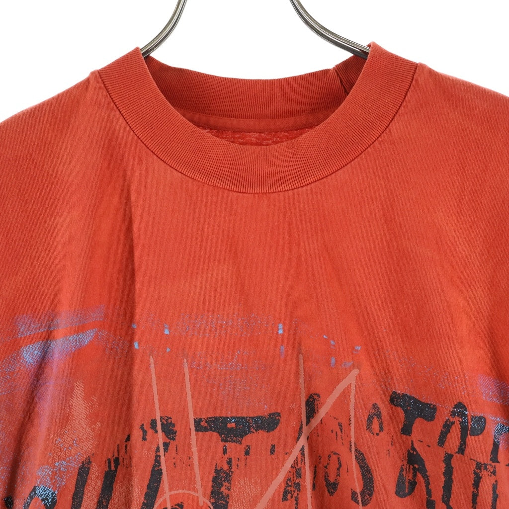 RRR123 RIVINGTON roi Rebis(リヴィントンロイレビス) LEFT OUT VINTAGE TEE レフトアウト ヴィンテージ加工 両面グラフィックプリントTシャツ 半袖クルーネックカットソー レッド