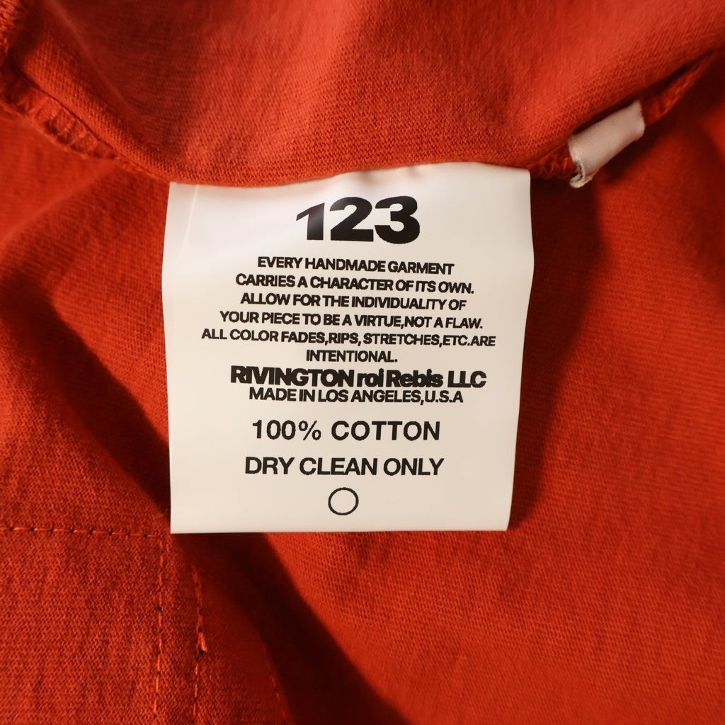 RRR123 RIVINGTON roi Rebis(リヴィントンロイレビス) LEFT OUT VINTAGE TEE レフトアウト ヴィンテージ加工 両面グラフィックプリントTシャツ 半袖クルーネックカットソー レッド